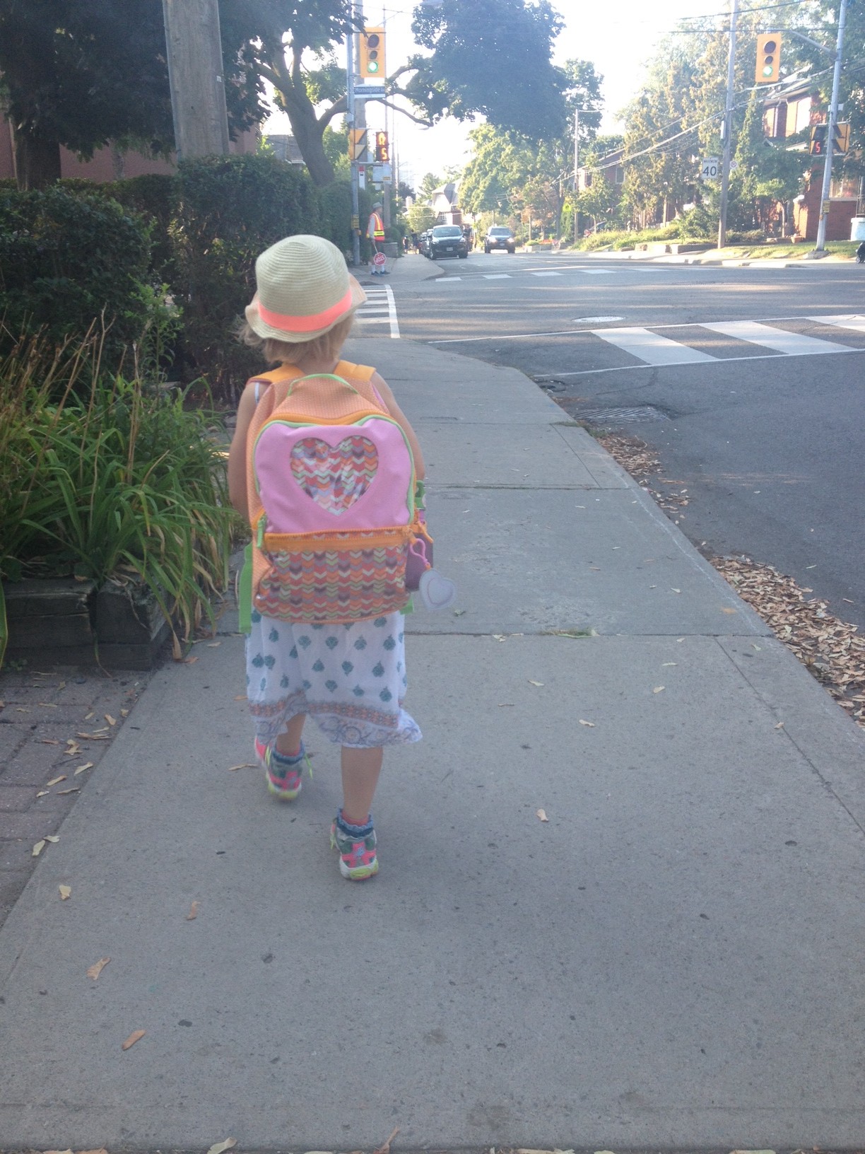back to school backpack walking